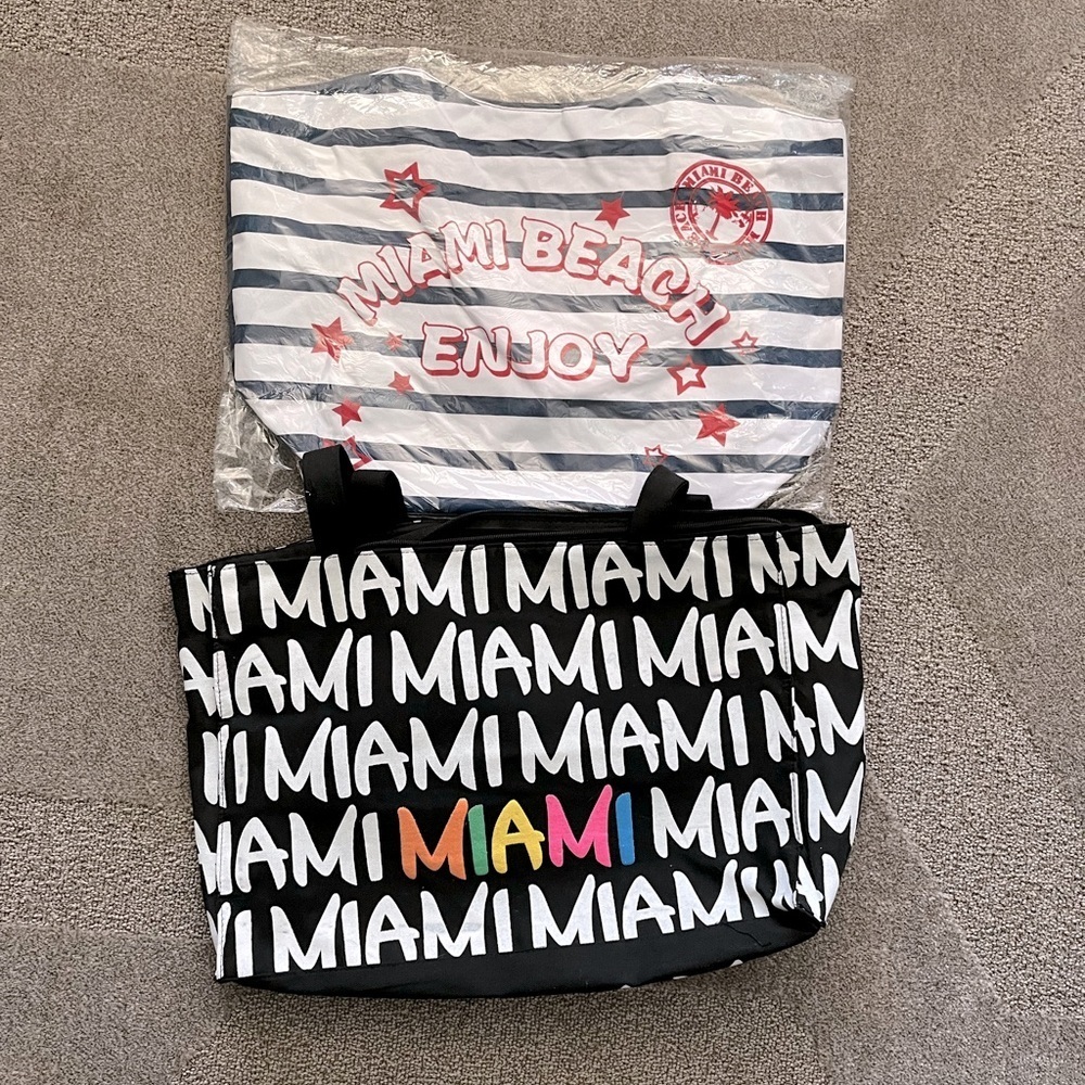 NEW—Set of Two MIAMI Themed Bags